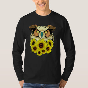 T-shirt Fleurs Oiseau Sage Forêt Florale Animal Tournesol