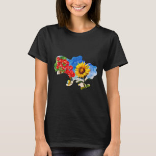 T-shirt Fleurs patriotiques stylées Symboles Tendances Fle