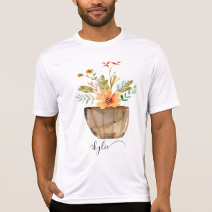 T-shirt Fleurs peintes de corail rustique