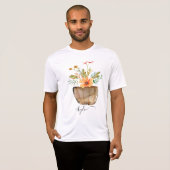 T-shirt Fleurs peintes de corail rustique (Devant entier)