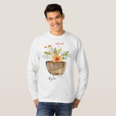 T-shirt Fleurs peintes de corail rustique (Devant entier)
