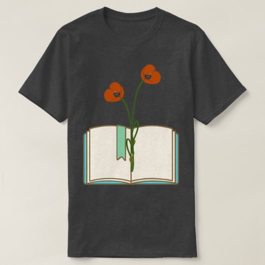 T-shirt fleurs poussant à partir du livre pousser positif (Design devant)