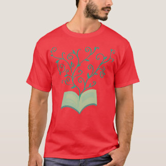 T-shirt fleurs poussant du livre Amateur de livre Amateur