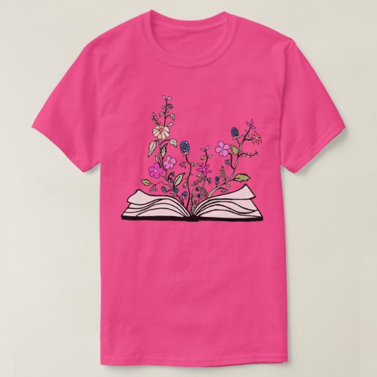 T-shirt Fleurs poussant d'un livre 10 (Design devant)