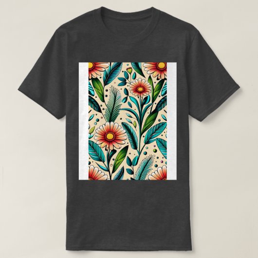 T-shirt Fleurs rétro 1 (Design devant)
