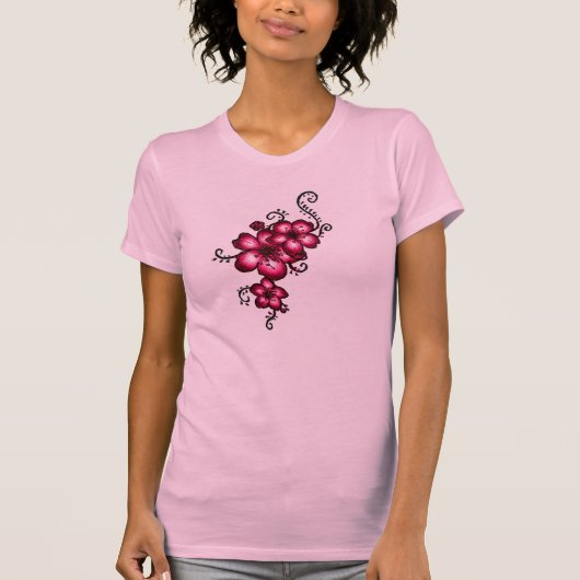 T-shirt Fleurs roses (Devant)