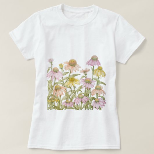 T-shirt Fleurs roses Daisy Floral Botanical Art (Design devant)