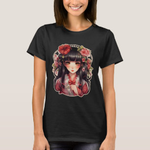 T-shirt Fleurs roses d'une fille