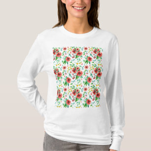 T-shirt Fleurs roses peintes à la main Motif Floral-23498