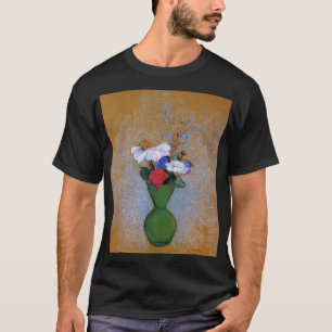 T-shirt Fleurs Roses Redon vintages dans Vase Vert