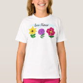 T-shirt Fleurs roses violettes jaunes estivales (Devant)