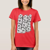 T-shirt Fleurs rouge rose (Devant)