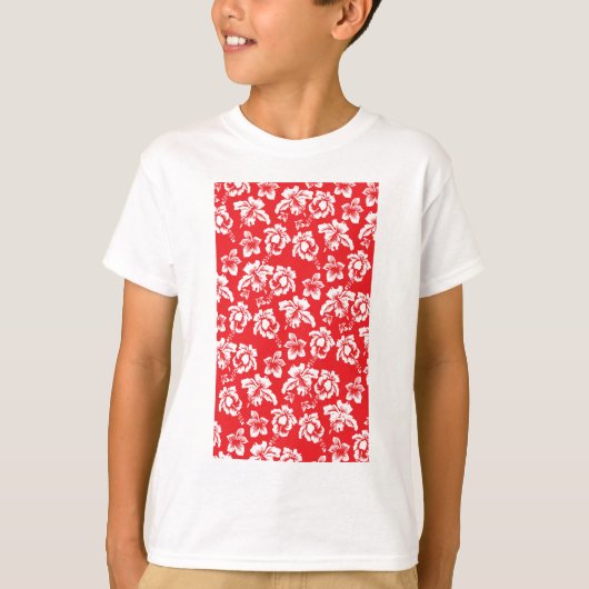 T-shirt Fleurs rouges hawaïennes (Devant)