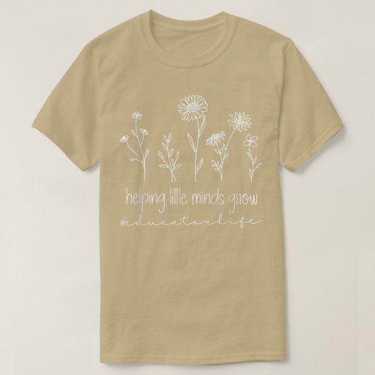 T-shirt Fleurs sauvages aidant les petits esprits à grandi (Design devant)