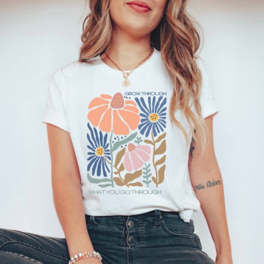 T-shirt Fleurs sauvages Boho avec citations inspirantes