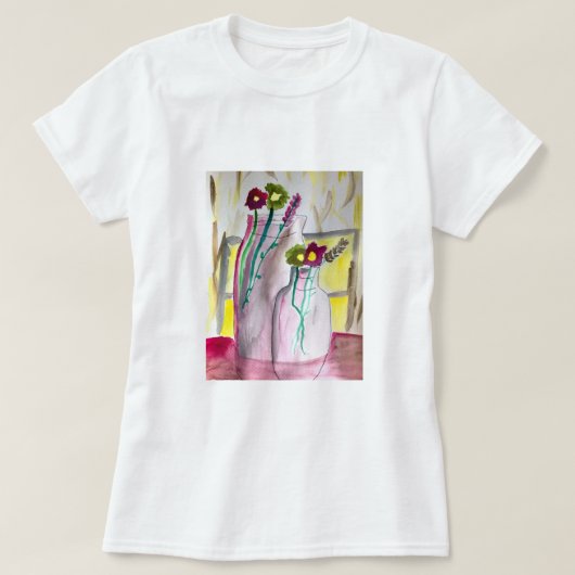 T-shirt Fleurs sauvages dans le vase art abstrait (Design devant)