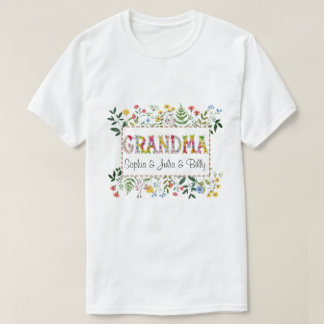 T-shirt FLEURS SAUVAGES de grand-mère personnalisés DC