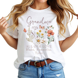 T-shirt Fleurs sauvages grand-mère personnalisées