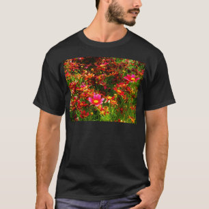 T-shirt Fleurs sauvages rose et jaune pâle