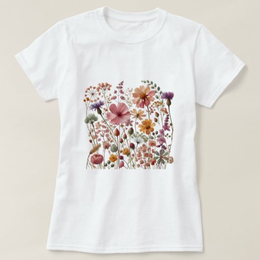 T-shirt Fleurs sauvages vintages (Design devant)