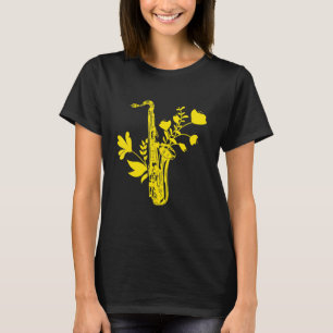 T-shirt Fleurs saxophones Musicien d'instruments de musiqu