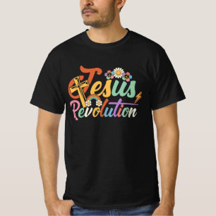 T-shirt Fleurs Super de la Révolution Jésus Femmes Vintage