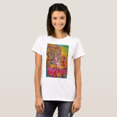 T-shirt FLEURS SUR L'imaginaire ROSE IRIS (Devant entier)