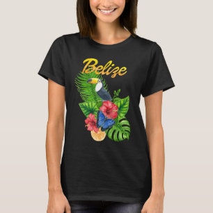 T-shirt Fleurs tropicales d'oiseaux toucans Belize Travel