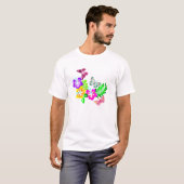 T-shirt Fleurs tropicales et papillons du ciel (Devant entier)