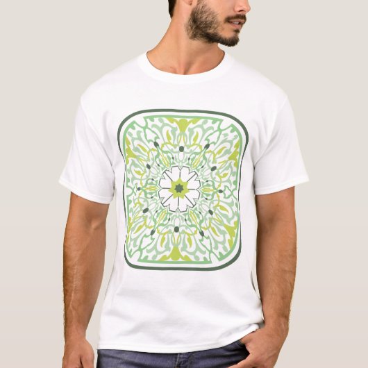 T-shirt Fleurs vertes en Mémerisation (Devant)