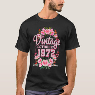 T-shirt Fleurs vintages 1972 50 Anniversaire