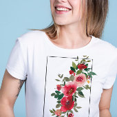 T-shirt Fleurs Vintages, roses et rouges
