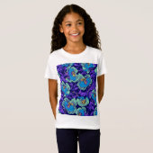 T-Shirt Fleurs violettes et bleues William Morris (Devant entier)