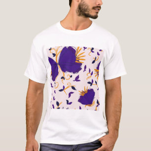 T-shirt Fleurs violettes et jaunes