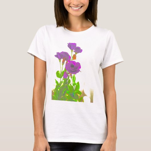 T-shirt Fleurs violettes Lisianthus (Devant)
