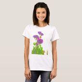 T-shirt Fleurs violettes Lisianthus (Devant entier)