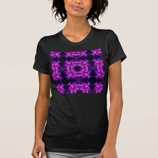 T-shirt Fleurs violettes sans couleur (Devant)