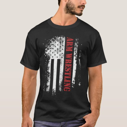 T-shirt Flexions de bras de drapeau de lutte de bras (Devant)