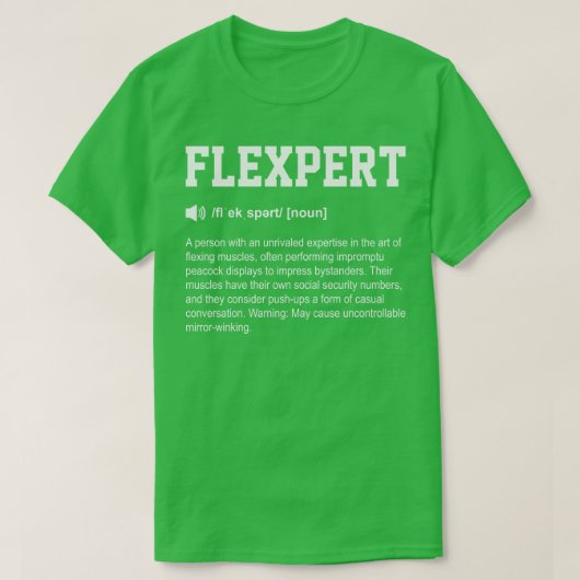T-shirt Flexpert Funny Dictionary Gym Signification (Design devant)