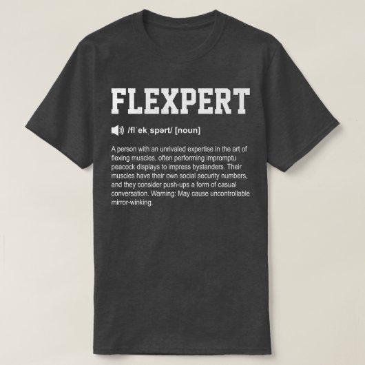 T-shirt Flexpert Funny Dictionary Gym Signification (Design devant)