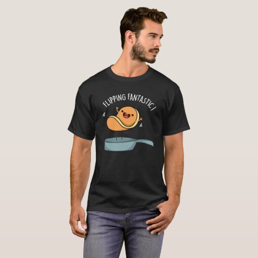 T-shirt Fliastic Funny Pancake Pun Dark BG (Devant entier)