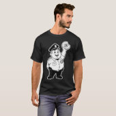 T-shirt flic mangeant un beignet (Devant entier)