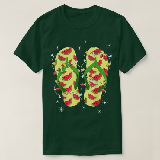 T-shirt Flip Flops de pastèque tropicale Noël (Design devant)