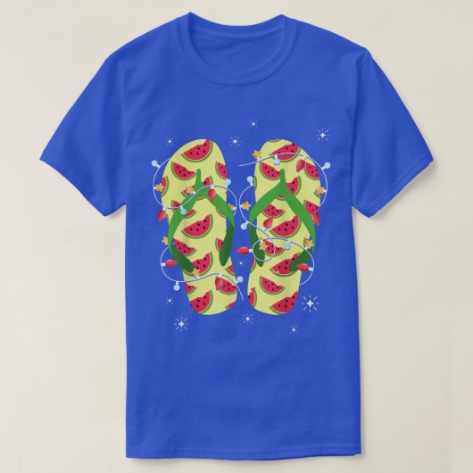 T-shirt Flip Flops de pastèque tropicale Noël (Design devant)