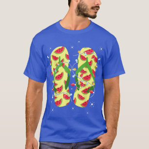 T-shirt Flip Flops de pastèque tropicale Noël