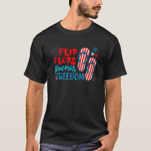 T-shirt Flip Flops Feu D'Oeuvre Et Liberté Amérique Drapea