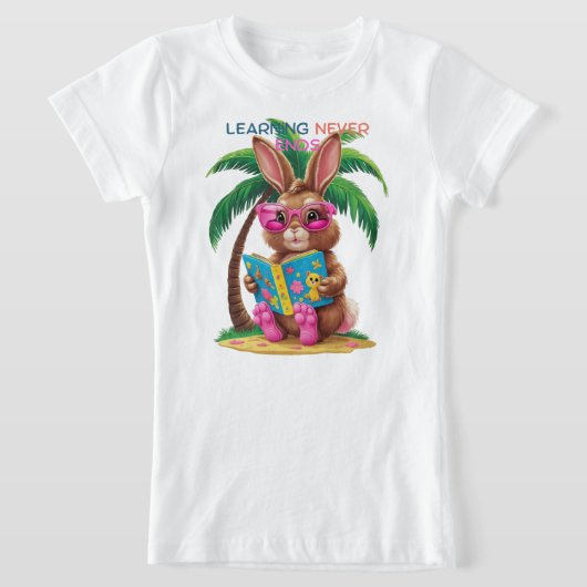 T-Shirt 🐰👓📖 Flip-Flops & Fiction – Bunny Edition (Poser)