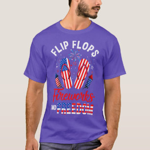 T-shirt Flip Flops Fireworks Et Liberté 4 juillet Indep