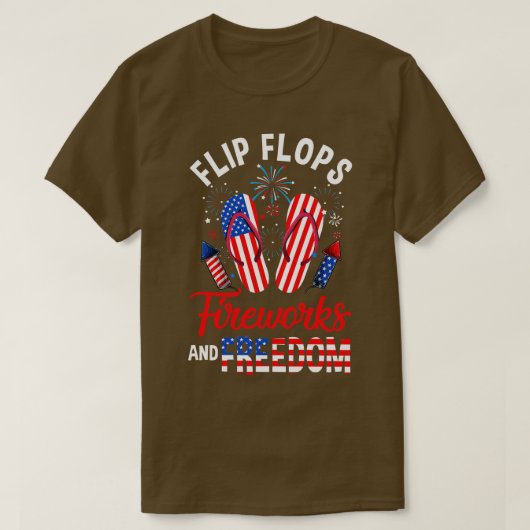 T-shirt Flip Flops Fireworks Et Liberté 4 juillet Indep (Design devant)