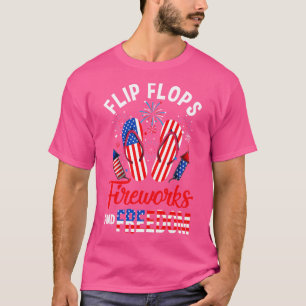 T-shirt Flip Flops Fireworks Et Liberté 4 juillet Indep
